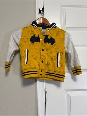 DC Kids' Yellow & Gray Batman Varsity Jacket